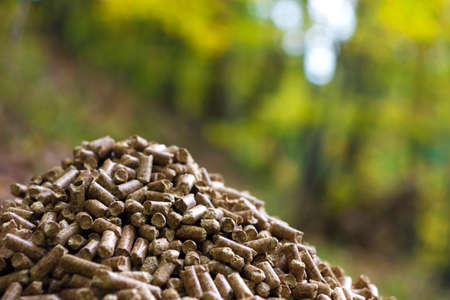 Wood pellets の写真素材