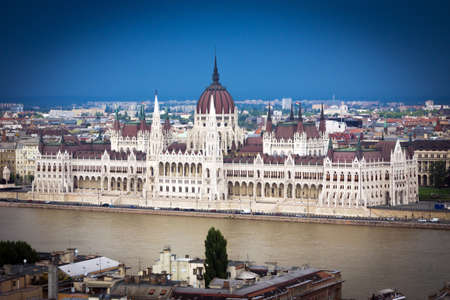Black clouds over Hungarian Parliament Buildingのeditorial素材