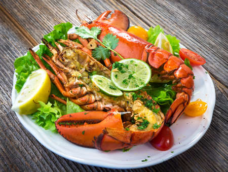 Grilled lobsterの写真素材