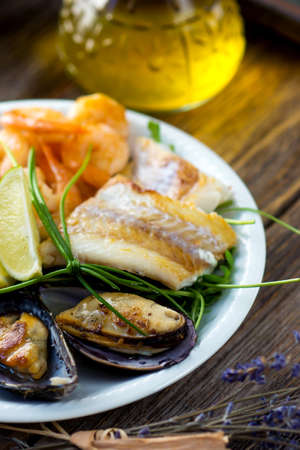 Sea food plateの写真素材