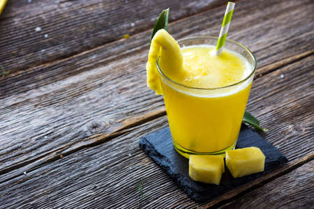 Pineapple smoothie with fresh pineapple