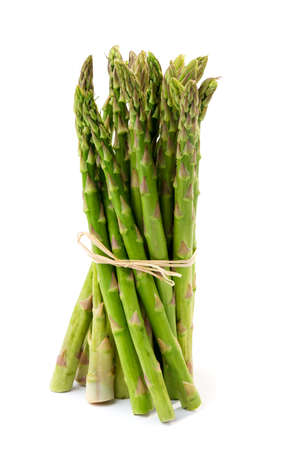 Fresh green asparagus  isolated on white backgroundの写真素材