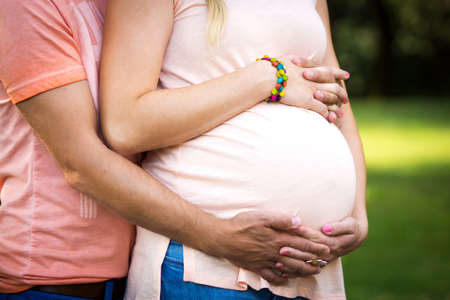 Young couple expecting a babyの写真素材