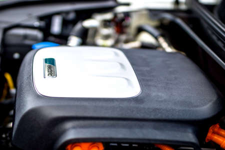 Electric car, ecological way of drivingの写真素材