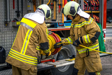 Firefighter in action