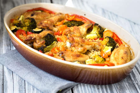 Traditional dish of rice,vegetable and meat-pilafの写真素材