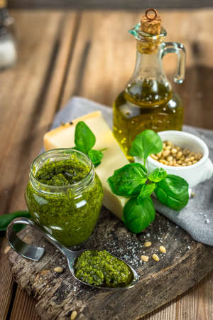 Homemade Pesto alla Genovese.....Tradizione Italianaの写真素材