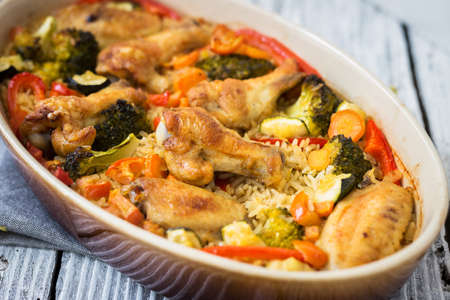 Traditional dish of rice,vegetable and meat-pilafの写真素材