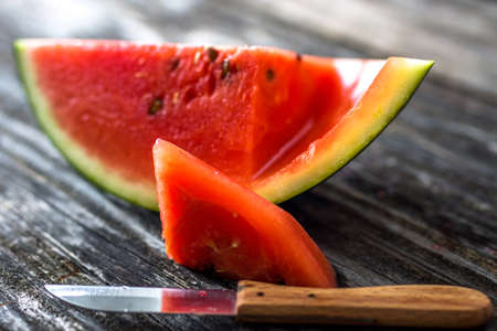 Fresh  watermelon on wooden background