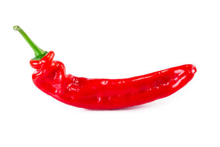 Sweet red pepper isolated on white backgroundの写真素材