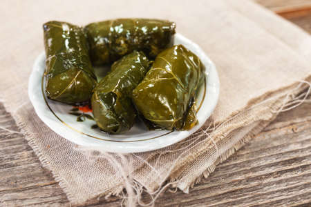 Stuffed vine leaves with rice 