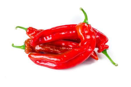 Sweet red pepper isolated on white backgroundの写真素材