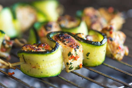 Chicken skewers の写真素材