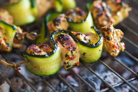 Chicken skewers の写真素材