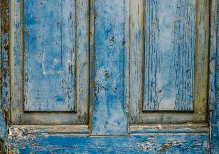 Blue wood door