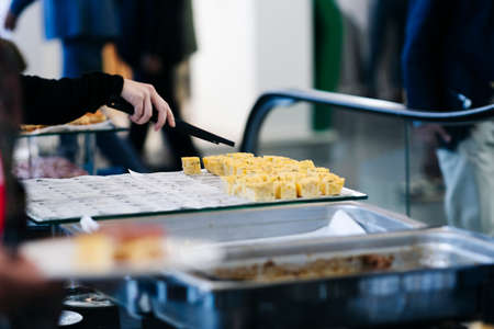 Details of different food at an event or convention congressの写真素材