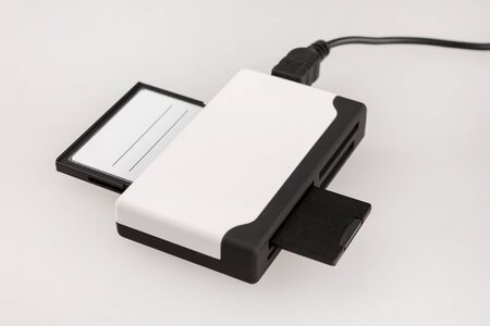 multi-function device external card reader for connecting flash cards and drives, charging cables...