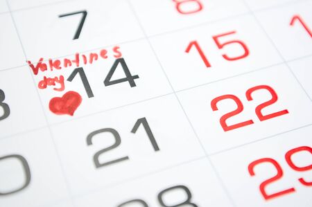 mark on the calendar February 14, Valentine's day, love, relationship