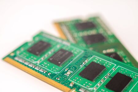 RAM, operative memory for notebook or laptop computer, monoblock, isolated on white backgroundの写真素材