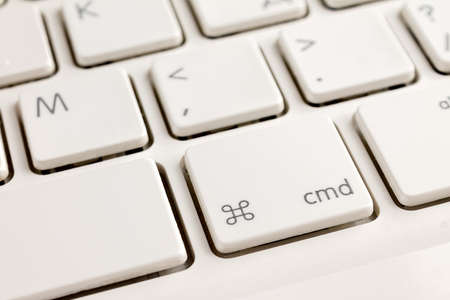 27.09.2019 Nizhniy Novgorod, Russia. The cmd key on the keyboard of a device running the macOS operating system, the value of the command keyのeditorial素材