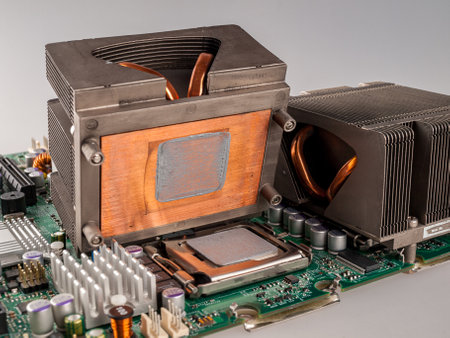 cooling fan with cpu in the computer system unit, cooling the computer air, repair and upgrade,...