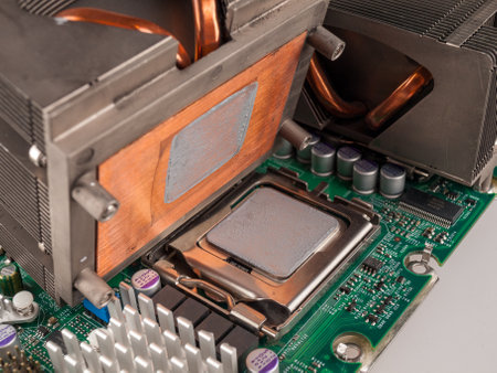 cooling fan with cpu in the computer system unit, cooling the computer air, repair and upgrade,...