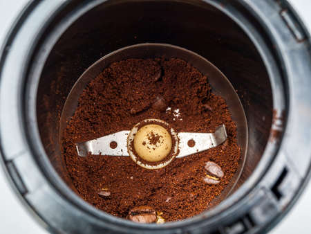 Knife with blades electric coffee grinder for making ground coffee from roasted coffee beans,...