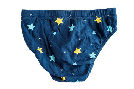 children's textile cotton soft underpants blue with stars for boys, warm for kids, isolated on a...