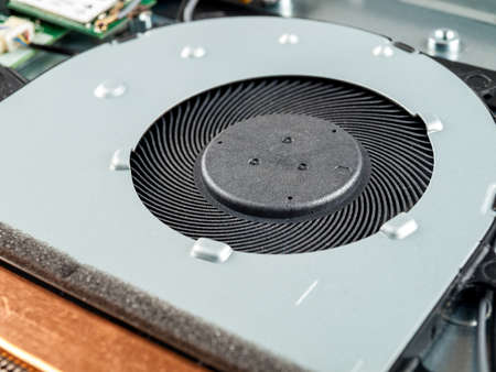 fan, cooler in the laptop, silent operation of the laptop, speed adjustment, repair and cleaningの写真素材