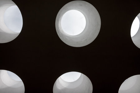 natural lighting of the room through the roof windows, energy saving, lighting designの写真素材