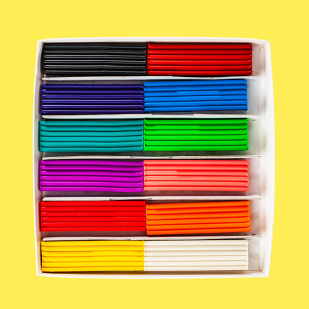 Artistic plastic clay for modeling children's plasticine modeled for learning the art of modeling close-upの写真素材