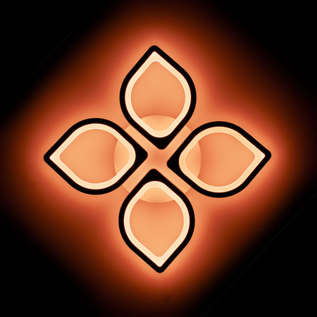 Ceiling chandelier, modern LED lamp, adjustable color temperature and lighting powerの写真素材