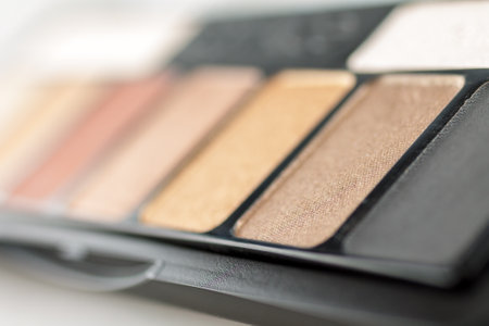 make-up palette for face make-up, makeup shadow, close-up macroの写真素材