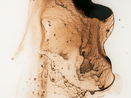 Spilled paint on background texture close-up selectiveの写真素材