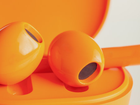 Bright wireless headphones on a white background, symbolizing style and comfort, ideal for an active...