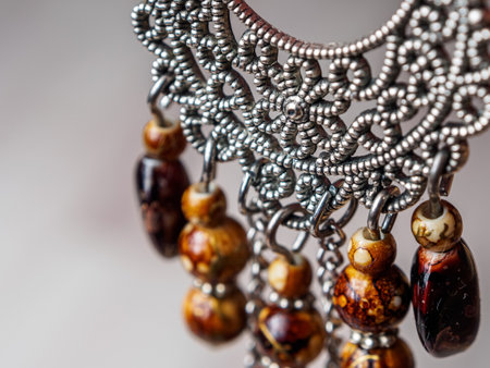 Abstract Jewelry Decorations in Macro Photography: Detailed elements playing with shapes and colors,...