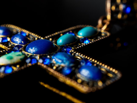 Abstract Jewelry Decorations in Macro Photography: Detailed elements playing with shapes and colors, perfect for art and design, close-up.の写真素材