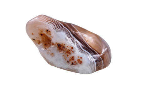 Striped agate with bright colored lines and unique patterns, creating an effect of depth and...