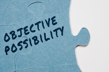 "Objective possibility" text on puzzle piecesの写真素材