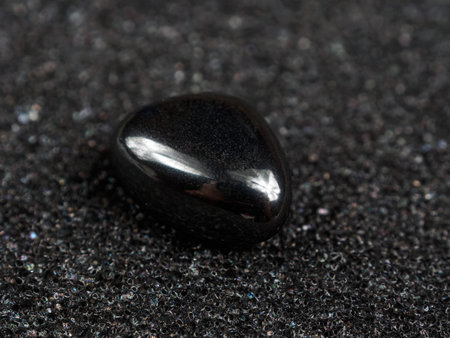 Hematite images: metallic sheen, earthy tones, diverse forms. From raw to polished, explore this mineral, close up.の写真素材