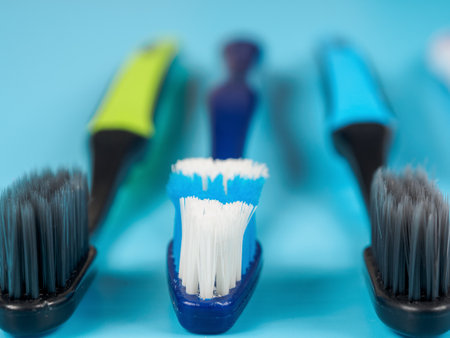 A toothbrush with soft bristles, ideal for gentle care of teeth and gums, ensuring oral health,...