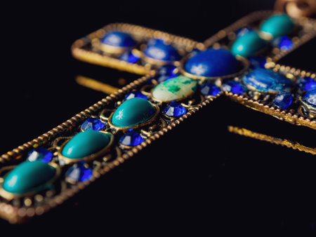 Abstract Jewelry Decorations in Macro Photography: Detailed elements playing with shapes and colors, perfect for art and design, close-up.の写真素材