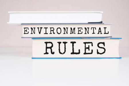 "environmental rules" text title book backgroundの写真素材