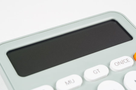 Mathematical calculator for quick problem solving, user-friendly interface, support for various operations, close-up.の写真素材