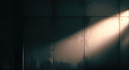 Dark concrete background. Weathered texture, subtle imperfections. Faint warm light. Industrial, rustic feel.の素材