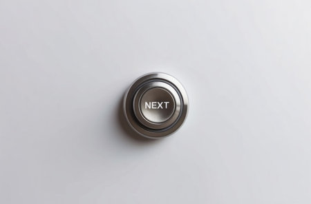Clean âNextâ button. Toggle switch, minimalist, bright background.の素材