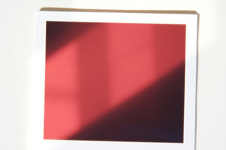 Close-up instant film shot. Light beams, volumetric lighting.の素材