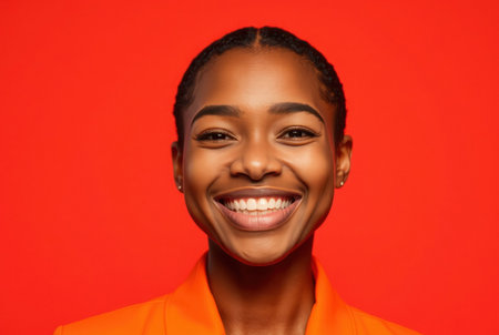 A beautiful young woman with a genuine and radiant smile.の素材