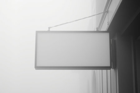 Blank cafe signboard. Close-up, empty sign, menu advertisement.の素材