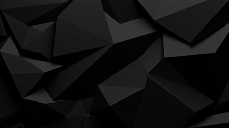 Intricate black geometric abstraction with layered polygonal forms.の素材